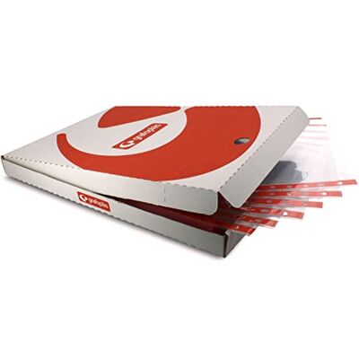Grafoplas Caja 100 Fundas Multitaladro Borde Color Rojo, Tamaño Folio, 16 Taladros, Polipropileno Extra, Lomo Reforzado, Perfecto Material Escolar para Archivador Grafoplas Caja 100 Fundas Multitaladro Borde Color Rojo, Tamaño Folio, 16 Taladros, Polipropileno Extra, Lomo Reforzado, Perfecto Material Escolar para Archivador