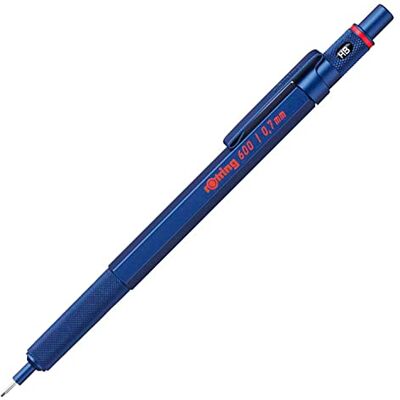 Rotring Portaminas 600 HB 0,7 mm Cuerpo metálico azul Cuerpo hexagonal Rotring Portaminas 600 HB 0,7 mm Cuerpo metálico azul Cuerpo hexagonal