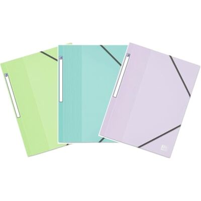 Oxford – Lote de 3 camisas con 3 solapas School Life A4 con elástico – Manta polipro – Colores pastel Oxford – Lote de 3 camisas con 3 solapas School Life A4 con elástico – Manta polipro – Colores pastel