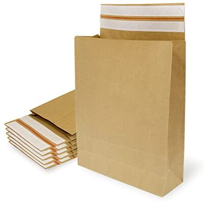 OFITURIA Sobres de Papel Kraft con Doble Tira de Silicona de 3 Fuelles para Envíos y Empaquetados. Bolsas de Papel para Enviar Ropa, Complementos, Decoración o Regalos OFITURIA Sobres de Papel Kraft con Doble Tira de Silicona de 3 Fuelles para Envíos y Empaquetados. Bolsas de Papel para Enviar Ropa, Complementos, Decoración o Regalos