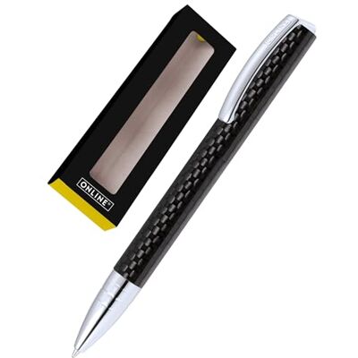 Online Vision Carbon I Bolígrafo giratorio con mina grande estándar en grosor de trazo medio, color de la tinta negro, elegante bolígrafo de aluminio en caja de regalo Online Vision Carbon I Bolígrafo giratorio con mina grande estándar en grosor de trazo medio, color de la tinta negro, elegante bolígrafo de aluminio en caja de regalo