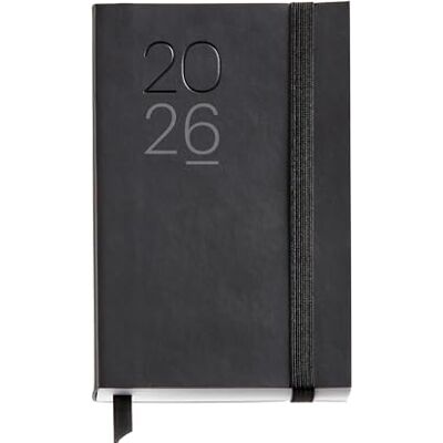 Miquelrius Agenda 2026 día por página, Formato pequeño (90 x 140 mm), Planificación diaria, Cubierta flexible símil piel cosida, Papel 80 g/m², Catalán-EN-PT, Negro Miquelrius Agenda 2026 día por página, Formato pequeño (90 x 140 mm), Planificación diaria, Cubierta flexible símil piel cosida, Papel 80 g/m², Catalán-EN-PT, Negro