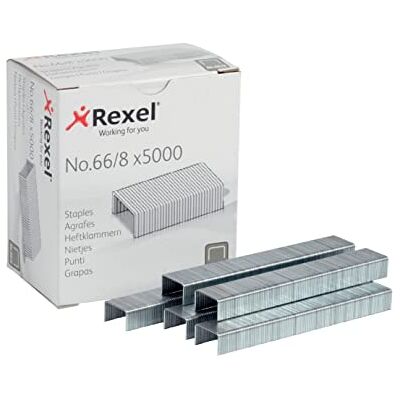 Rexel 06065 Grapas 66/8 mm, pack de 5000, capacidad de 40 hojas Rexel 06065 Grapas 66/8 mm, pack de 5000, capacidad de 40 hojas