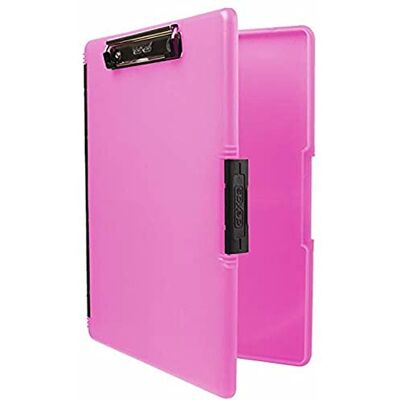 Dexas Slimcase 2 Portapapeles de Almacenamiento con Apertura Lateral, Rosa neón, 12.5" x 9.5 Dexas Slimcase 2 Portapapeles de Almacenamiento con Apertura Lateral, Rosa neón, 12.5" x 9.5