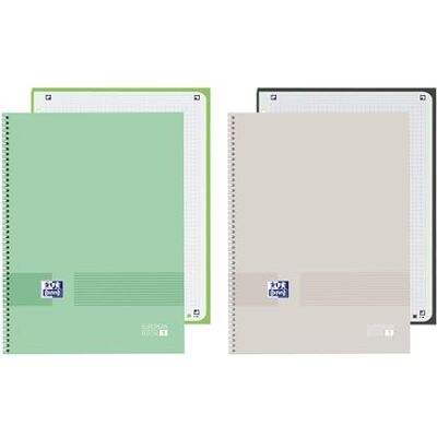 Oxford , Cuadernos A4, Pack 2 Libretas Microperforadas Europeanbook 1, Tapa Extradura Mate, Espiral, Cuadrícula 5x5, Color Ice Mint y Gris Oxford , Cuadernos A4, Pack 2 Libretas Microperforadas Europeanbook 1, Tapa Extradura Mate, Espiral, Cuadrícula 5x5, Color Ice Mint y Gris