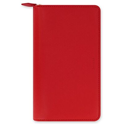 FILOFAX UK Organizador personal compacto Saffiano con cremallera, diseño de amapola FILOFAX UK Organizador personal compacto Saffiano con cremallera, diseño de amapola