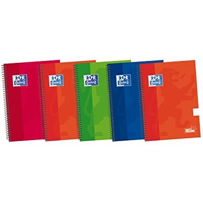 Oxford Classic Pack de 5 cuadernos extradura espiral y tapa 4ª, 1 línea C/M Oxford Classic Pack de 5 cuadernos extradura espiral y tapa 4ª, 1 línea C/M