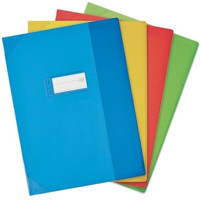 Oxford Funda para cuaderno (24 x 32 cm, PVC translúcido, 15/100 °, colores surtidos Oxford Funda para cuaderno (24 x 32 cm, PVC translúcido, 15/100 °, colores surtidos