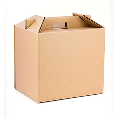 ONLY BOXES Pack 4 cajas con asas para botellas y lotes de navidad Color Marrón, Estuche cesta capacidad 12 botellas o regalos, Muy resistente a golpes, Cartón reciclado ONLY BOXES Pack 4 cajas con asas para botellas y lotes de navidad Color Marrón, Estuche cesta capacidad 12 botellas o regalos, Muy resistente a golpes, Cartón reciclado