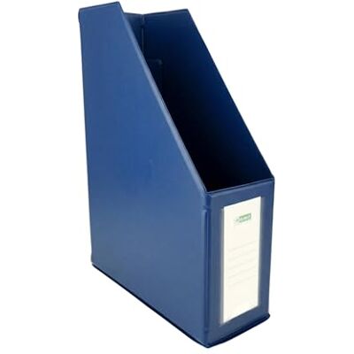D.RECT Revistero A4 90 mm Plegable de PVC para Documentos Catalogos Carpetas con Portaetiqueta y Orificio de Agarre, Azul D.RECT Revistero A4 90 mm Plegable de PVC para Documentos Catalogos Carpetas con Portaetiqueta y Orificio de Agarre, Azul