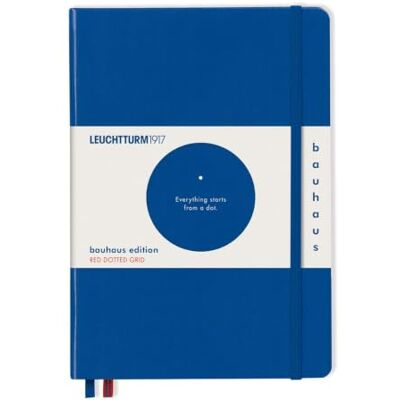LEUCHTTURM1917 Libreta Medium (A5), Tapa Dura, 251 páginas numeradas, Azúl Real, Puntos, Bauhaus Edición LEUCHTTURM1917 Libreta Medium (A5), Tapa Dura, 251 páginas numeradas, Azúl Real, Puntos, Bauhaus Edición