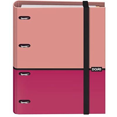 DOHE Archivador con Recambio Carpeta 4 Anillas, A4 (28x32 cm), 100 Hojas Cuadriculadas 5x5 mm, 4 Separadores de Colores, Sobre para Almacenamiento Extra y Cierre de Goma DUO Rosa DOHE Archivador con Recambio Carpeta 4 Anillas, A4 (28x32 cm), 100 Hojas Cuadriculadas 5x5 mm, 4 Separadores de Colores, Sobre para Almacenamiento Extra y Cierre de Goma DUO Rosa