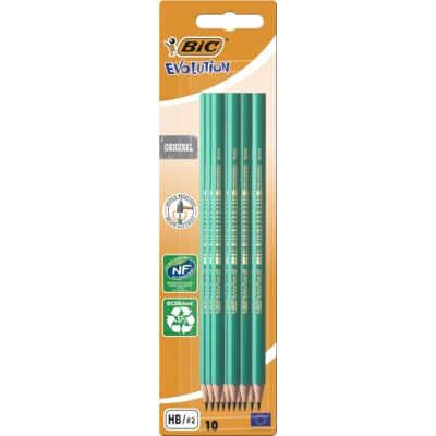 BIC Evolution Original HB Lápices de Grafito Blíster de 10 unidades BIC Evolution Original HB Lápices de Grafito Blíster de 10 unidades