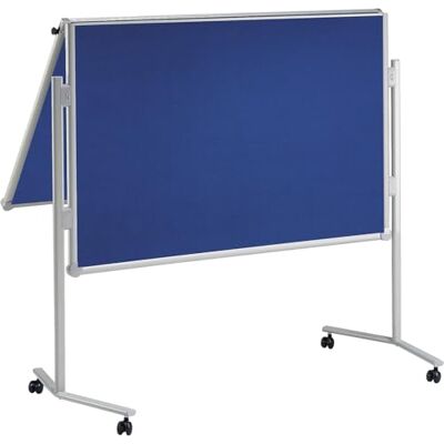 MAUL 6380682, Cuadro de presentación profesional (150 x 120 cm, superficie textil punchable, panel móvil utilizable en ambos lados, 4 ruedas y bandeja de almacenamiento, plegable, azul, 1 pieza MAUL 6380682, Cuadro de presentación profesional (150 x 120 cm, superficie textil punchable, panel móvil utilizable en ambos lados, 4 ruedas y bandeja de almacenamiento, plegable, azul, 1 pieza