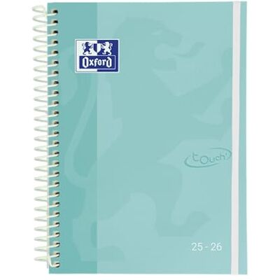 Oxford Touch, Agenda 2025 2026, Semana Vista, Tapa Extradura, A5 (15x21 cm), Español, Color Verde Ice Mint Oxford Touch, Agenda 2025 2026, Semana Vista, Tapa Extradura, A5 (15x21 cm), Español, Color Verde Ice Mint