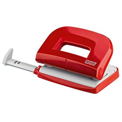 Novus E 210 Perforadora de papel (capacidad para 10 hojas), color rojo y gris Novus E 210 Perforadora de papel (capacidad para 10 hojas), color rojo y gris