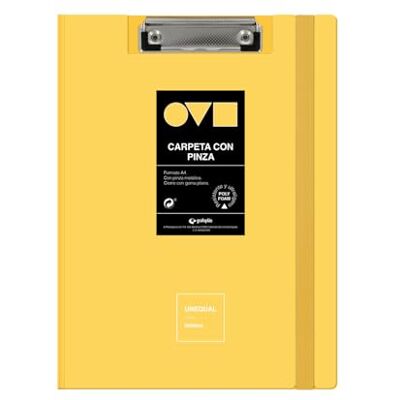 Grafoplas Portapapeles con Pinza A4 +, Tapa y Goma Cierre, Amarillo, Unequal Minimal, Lomo Curvo Apertura 360, Resistente y Ultraligero, Clip Metálico, Polifoam, Reciclable, Ideal en Oficinas Grafoplas Portapapeles con Pinza A4 +, Tapa y Goma Cierre, Amarillo, Unequal Minimal, Lomo Curvo Apertura 360, Resistente y Ultraligero, Clip Metálico, Polifoam, Reciclable, Ideal en Oficinas