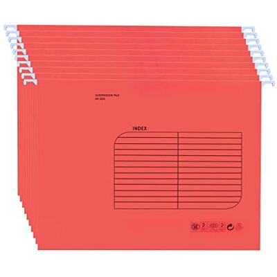SOYIRI 25 Piezas Colgantes A4,Archivadores Colgante(Rojo) con Pestañas e Inserciones de Tarjetas,para Escuela Hogar, Oficina SOYIRI 25 Piezas Colgantes A4,Archivadores Colgante(Rojo) con Pestañas e Inserciones de Tarjetas,para Escuela Hogar, Oficina