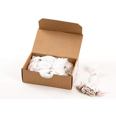 HERMA Etiquetas para colgar, 10x22 mm, con hilo, 1000 unidades, color blanco HERMA Etiquetas para colgar, 10x22 mm, con hilo, 1000 unidades, color blanco