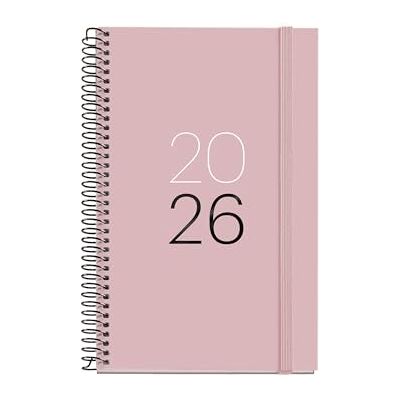 Miquelrius Agenda 2026 día por página, Similar A6+ (117 x 182 mm), Tapa cartón plastificado, Espiral y cierre goma elástica, Planificación diaria, Papel 80 g/m², Español-EN-PT, Arena Miquelrius Agenda 2026 día por página, Similar A6+ (117 x 182 mm), Tapa cartón plastificado, Espiral y cierre goma elástica, Planificación diaria, Papel 80 g/m², Español-EN-PT, Arena