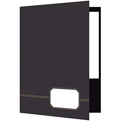 Oxford Exec Twin bolsillo carpeta, Monogram, 4 unidades, color Black/Gold Letter Size Oxford Exec Twin bolsillo carpeta, Monogram, 4 unidades, color Black/Gold Letter Size