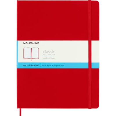 Moleskine Cuaderno Clásico con Hojas Punteadas, Tapa Dura y Cierre Elástico, Color Rojo Escarlata, Tamaño Extra Grande 19 x 25 cm, 192 Hojas Moleskine Cuaderno Clásico con Hojas Punteadas, Tapa Dura y Cierre Elástico, Color Rojo Escarlata, Tamaño Extra Grande 19 x 25 cm, 192 Hojas
