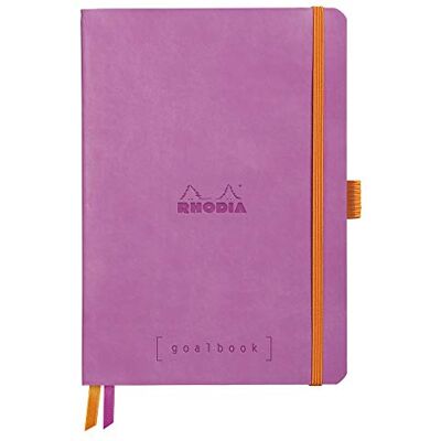 Rhodia Clairefontaine rama goalbook cuaderno 240 páginas numeradas marfil cuadros pequeños A5 90 G LILA Rhodia Clairefontaine rama goalbook cuaderno 240 páginas numeradas marfil cuadros pequeños A5 90 G LILA