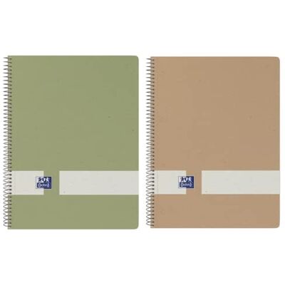 Oxford Nature, Cuadernos A5+ Cuadrícula 5x5, Tapa Dura Cartón Reciclado, 80 Hojas Microperforadas, Pack 2 Libretas, Colores Neutros, Oxford Nature, Cuadernos A5+ Cuadrícula 5x5, Tapa Dura Cartón Reciclado, 80 Hojas Microperforadas, Pack 2 Libretas, Colores Neutros,