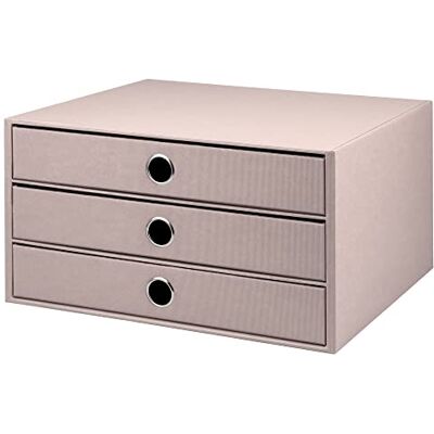 Rössler Papier S.O.H.O. Caja de 3 cajones para DIN A4, con agujero de agarre, polvo, 343 x 250 x 185 mm, 1 unidad Rössler Papier S.O.H.O. Caja de 3 cajones para DIN A4, con agujero de agarre, polvo, 343 x 250 x 185 mm, 1 unidad