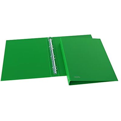 Favorit Archivador de anillas Sprint de cartón, 22 x 30 cm, 4 anillas redondas de 30 mm, verde Favorit Archivador de anillas Sprint de cartón, 22 x 30 cm, 4 anillas redondas de 30 mm, verde