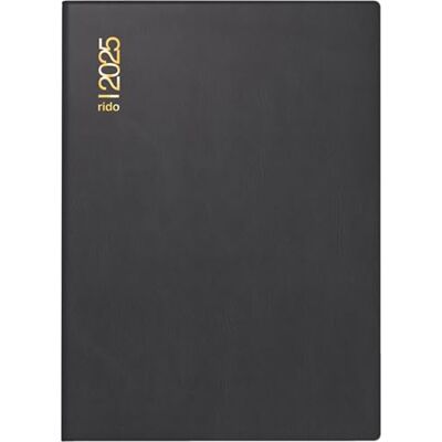 rido/idé Agenda de bolsillo, modelo Technik II (2025), 1 página = 2 días, A6, 304 páginas, cubierta de plástico, color negro rido/idé Agenda de bolsillo, modelo Technik II (2025), 1 página = 2 días, A6, 304 páginas, cubierta de plástico, color negro