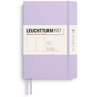 LEUCHTTURM1917 Cuaderno Medium (A5), Tapa blanda, Lilac, liso, Sin rayas 123 páginas numeradas, índice, papel color crema, libre de ácido, 2 marcapáginas, bolsillo expansible LEUCHTTURM1917 Cuaderno Medium (A5), Tapa blanda, Lilac, liso, Sin rayas 123 páginas numeradas, índice, papel color crema, libre de ácido, 2 marcapáginas, bolsillo expansible