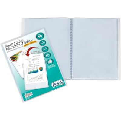 Favorit 100460326 Carpeta personalizada con 30 sobres, formato interno, 22 x 30 cm, individual, 90 bustos, interior transparente Favorit 100460326 Carpeta personalizada con 30 sobres, formato interno, 22 x 30 cm, individual, 90 bustos, interior transparente