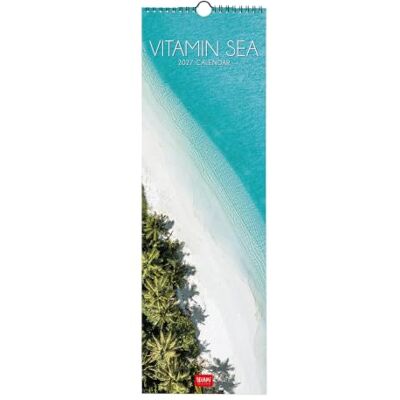 Legami Calendario 2027 Pared, Vitamin Sea, calendario de pared pequeño, 12 meses y agenda anual, en 6 idiomas, espacio para notas, signos del zodiaco, fiestas internacionales, 16 x 49 cm Legami Calendario 2027 Pared, Vitamin Sea, calendario de pared pequeño, 12 meses y agenda anual, en 6 idiomas, espacio para notas, signos del zodiaco, fiestas internacionales, 16 x 49 cm
