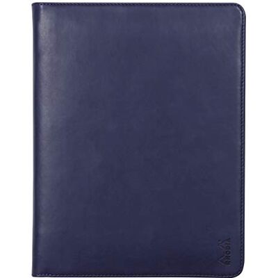 Rhodia – Carpeta portadocumentos rama azul noche – para bloc de notas y cuadernos A5 o A5+ Tamaño cerrado 19,5 x 25,5 cm – Funda para tablet – piel sintética Rhodia – Carpeta portadocumentos rama azul noche – para bloc de notas y cuadernos A5 o A5+ Tamaño cerrado 19,5 x 25,5 cm – Funda para tablet – piel sintética