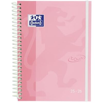Oxford Touch, Agenda 2025 2026, Semana Vista, Tapa Extradura, A5 (15x21 cm), Español, Color Rosa Pastel Oxford Touch, Agenda 2025 2026, Semana Vista, Tapa Extradura, A5 (15x21 cm), Español, Color Rosa Pastel