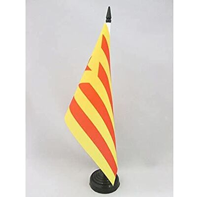 AZ FLAG BANDERA de MESA de CATALUÑA ESTELADA VERMILLA 21x14cm BANDERINA de DESPACHO CATALUNYA INDEPENDENTISTA GROGA 14 x 21 cm AZ FLAG BANDERA de MESA de CATALUÑA ESTELADA VERMILLA 21x14cm BANDERINA de DESPACHO CATALUNYA INDEPENDENTISTA GROGA 14 x 21 cm