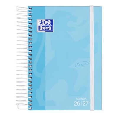Oxford Touch, Agenda 2026 2027, Día por Página, Tapa Extradura, 12x18 cm, Español, Color Azul Pastel Oxford Touch, Agenda 2026 2027, Día por Página, Tapa Extradura, 12x18 cm, Español, Color Azul Pastel