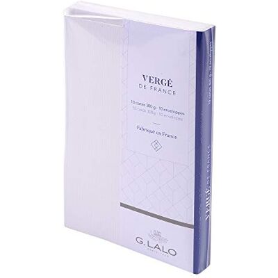 Clairefontaine Georges Lalo Lote de 10 conjuntos de Sobres visita, 300 g, con sobre (14,50 x 9,50 x 1,50 cm) blanco extra Clairefontaine Georges Lalo Lote de 10 conjuntos de Sobres visita, 300 g, con sobre (14,50 x 9,50 x 1,50 cm) blanco extra