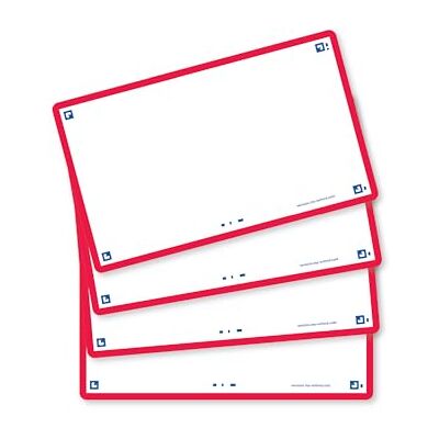 Oxford Flash 2.0-80 fichas Bristol Flash Cards 7,5 x 12,5 cm, fondo blanco liso, marco rojo Oxford Flash 2.0-80 fichas Bristol Flash Cards 7,5 x 12,5 cm, fondo blanco liso, marco rojo