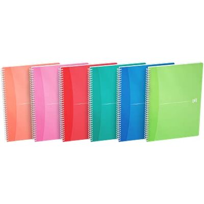Oxford My colours Pack de 5 cuadernos doble espiral, tapa plástico translúcido, A4 Oxford My colours Pack de 5 cuadernos doble espiral, tapa plástico translúcido, A4