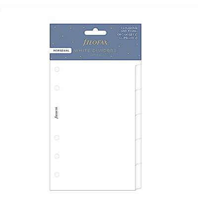 Filofax Separadores personales en blanco, 6 pestañas, color blanco Filofax Separadores personales en blanco, 6 pestañas, color blanco