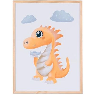 Bi-Office Pizarra Magnética Dino Niño, 600 x 450 mm, Superficie de Acero Lacado Impreso, Marco de Pino Bi-Office Pizarra Magnética Dino Niño, 600 x 450 mm, Superficie de Acero Lacado Impreso, Marco de Pino