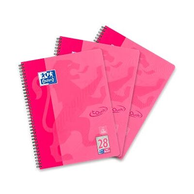 Oxford Touch College Bloc de notas (A4, cuadriculado, 80 hojas, 3 unidades), color rosa Oxford Touch College Bloc de notas (A4, cuadriculado, 80 hojas, 3 unidades), color rosa