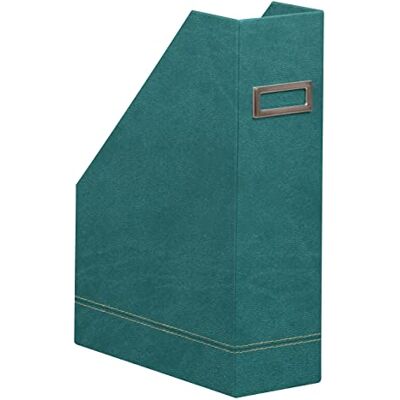 Rhodia Revistero de pavo real 10x25x31 cm Costuras de caballete naranjas Exterior de piel sintética Organización de oficina y almacenamiento de diseño Rhodia Revistero de pavo real 10x25x31 cm Costuras de caballete naranjas Exterior de piel sintética Organización de oficina y almacenamiento de diseño