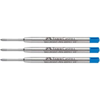 Faber-Castell Recambio para bolígrafo de bola (paquete de 3, extra ancho, azul) Faber-Castell Recambio para bolígrafo de bola (paquete de 3, extra ancho, azul)