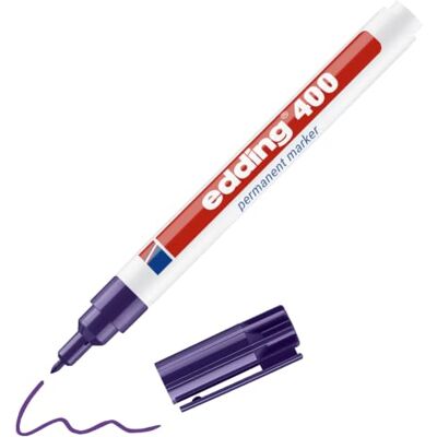 Edding 400 marcador permanente violeta 1 rotulador punta fina redonda 1 mm resistente al agua, de secado rápido, rotuladores indelebles para cartón, plástico, madera, metal, vidrio Edding 400 marcador permanente violeta 1 rotulador punta fina redonda 1 mm resistente al agua, de secado rápido, rotuladores indelebles para cartón, plástico, madera, metal, vidrio