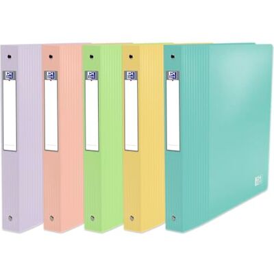 Oxford – Lote de 10 archivadores School Life A4XL – Espalda 40 mm – 4 anillas redondas, cubierta de polipro colores surtidos pastel Oxford – Lote de 10 archivadores School Life A4XL – Espalda 40 mm – 4 anillas redondas, cubierta de polipro colores surtidos pastel