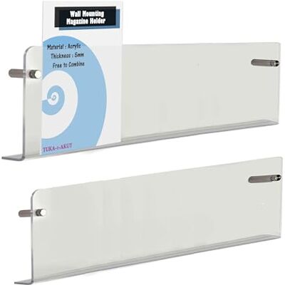 TUKA-i-AKUT 2X 100cm Portafolletos de Pared, Acrílico Extrafuerte, Revistero Estantes de Pared, Soporte de Pared para Revistas Periódicos Folletos Documentos Libros, Transparente, TKD8256-100cm-2x TUKA-i-AKUT 2X 100cm Portafolletos de Pared, Acrílico Extrafuerte, Revistero Estantes de Pared, Soporte de Pared para Revistas Periódicos Folletos Documentos Libros, Transparente, TKD8256-100cm-2x