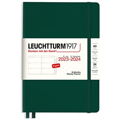 LEUCHTTURM1917 Agenda semanal mediana (A5) 2024, 18 meses, verde bosque, inglés LEUCHTTURM1917 Agenda semanal mediana (A5) 2024, 18 meses, verde bosque, inglés